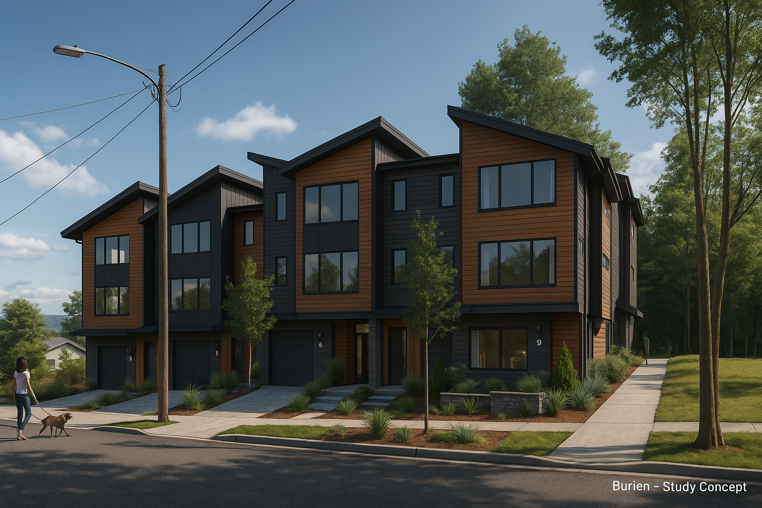 Burien middle-housing pair — two parcels yield test and site plan
